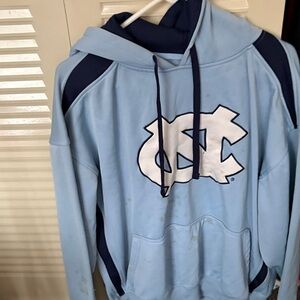 Men's Light Blue and Navy Hoodie